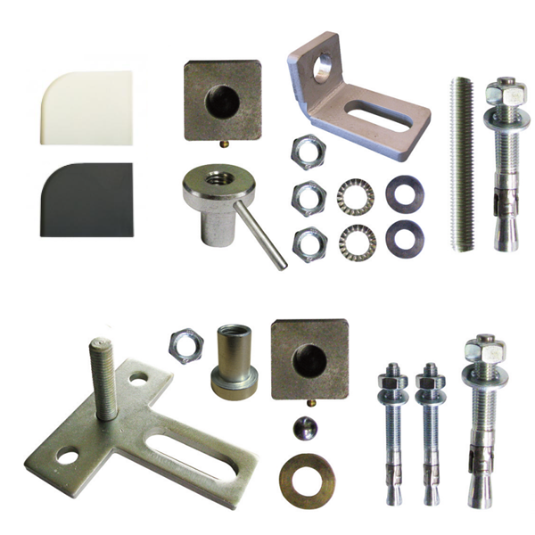 Dowel-anchored pivot kit 25x25 mm for steel gates with threshold