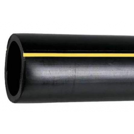 PE100 gas pipe with yellow stripes, 50m coil, 15 gauge, 14x20 diameter - Gurtner - Référence fabricant : 00510E