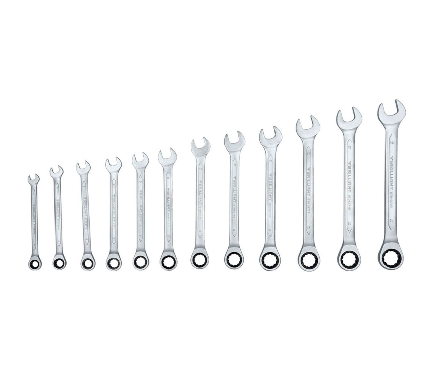 Ratchet wrench set, 8 to 19 mm, 12 pieces
