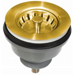 Basket drain D.86mm for 60mm hole, gold satin PVD - Lira - Référence fabricant : 2054.005