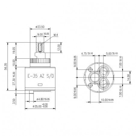 Keramische cartridge SD diameter 35 mm