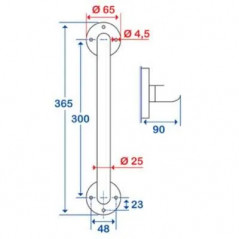Barra di raddrizzamento: 30 cm, cromo ECO