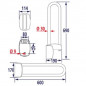 Witte Epoxy opklapbare greeplijst 60 cm