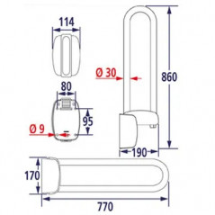 Barre d'appui relevable Epoxy blanche 77 cm