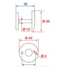 Porte peignoir 2 têtes