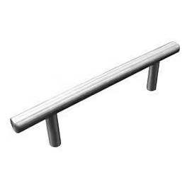 Handle bar in brushed stainless steel, L.156 x W.12 x D.33 mm, center distance 96mm, 1 piece with screws. - CIME - Référence fabricant : CQ.3829.1