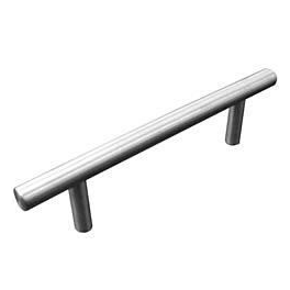 Handle bar in brushed stainless steel, L.208mm, W.12mm, D.33mm, center distance 128mm, 1 piece with screws. - CIME - Référence fabricant : CQ.4758.1
