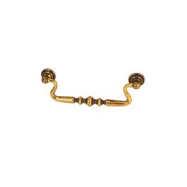 Zamak drop handle in bright bronze, W.115mm, D.20mm, H.40mm, 96mm center distance, 1 piece with screws. - CIME - Référence fabricant : CQ.698.1