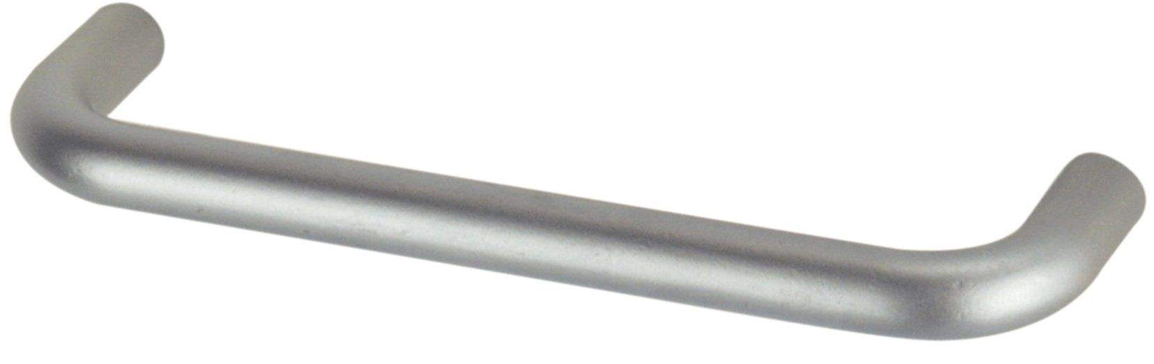 Wire handle with satin chrome-plated steel insert, W.104mm, D.8mm, D.28mm, 96mm pitch, 1 piece with screws.