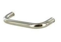 Wire handle with chrome-plated steel insert, W.104mm, D.8mm, D.28mm, 96mm pitch, 1 piece with screws.