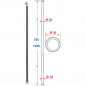 Gordijndeur 750 tot 1250 mm, diameter 20 Verchroomd