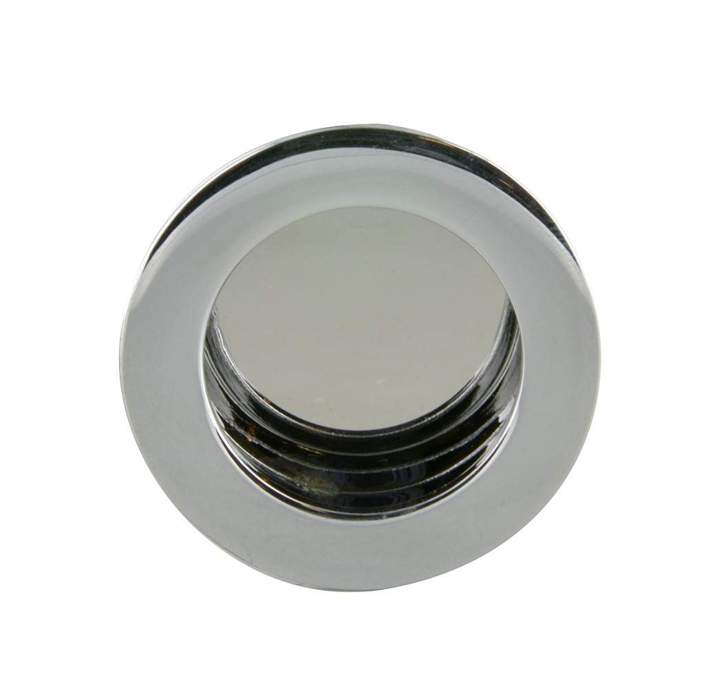 Round flush-mount bowl handle Chrome-plated zamak, D.40mm, D.12mm, 1 piece with screws.