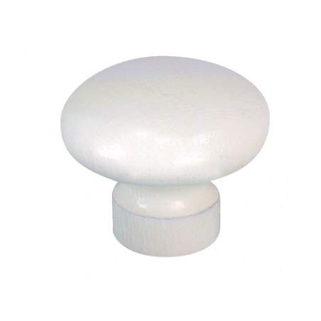 Round knob with white beech insert, D.40mm, H.33mm, 1 piece with screws.