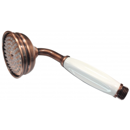 Retro showerhead with porcelain handle in old copper finish. - Horus - Référence fabricant : 92.110VC