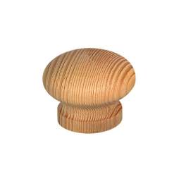 Round knob with insert, sanded pine, D.30mm, H.33mm, 1 piece with screws. - CIME - Référence fabricant : CQ.3390.1