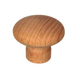 Round knob with insert, sanded beech, D.30mm, H.26mm, 1 piece with screws. - CIME - Référence fabricant : CQ.3127.1