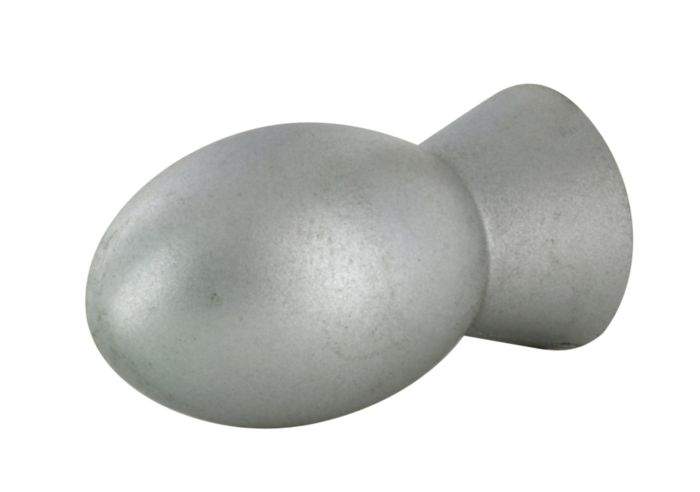 Bouton olive, PVC gris alu, D.15mm, H.30mm, 1 pièce avec visserie.