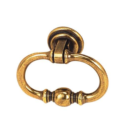 Drop ring, Zamak bright bronze, H.48mm, L.55mm, 1 piece with screws.