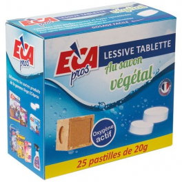 Lessive en tablette au savon végétale, 25 pastilles - ECA PROS - Référence fabricant : 123307