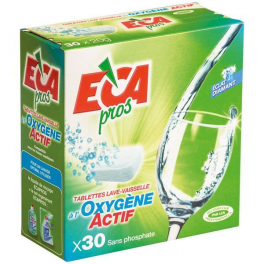 Compresse per lavastoviglie all'ossigeno attivo, 30 compresse - ECA PROS - Référence fabricant : 866418