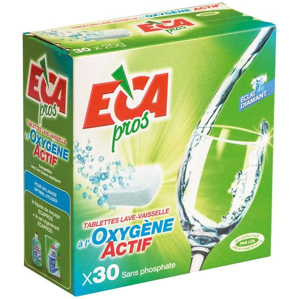 Tablettes lave vaisselle à l'oxygène actif, 30 pastilles