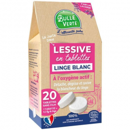 Special white laundry detergent tablets, 20 doses - BULLE VERTE - Référence fabricant : 840108