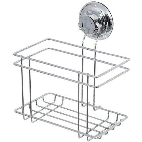 Bottle holder with suction cup, chrome-plated metal.