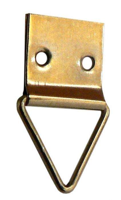 Triangular frame clamp, brass-plated steel, H.28mm, W.16mm, 8 pcs.