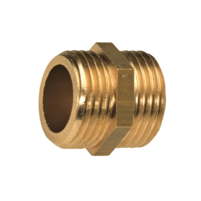 Mamelon de latón doble macho 1/2", 15X21