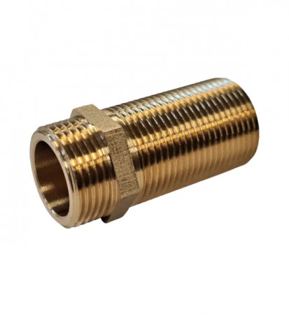 Raccords Tuyau Laiton 1/2 NPT - Lot De 2 Mamelons Filetés 1-1/2 Pouce - Pour Air, Eau, Carburant, Huile - Pression Max 1200 Psi