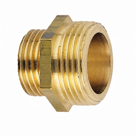 Brass double male nipple reduced 26X34 / 15X21