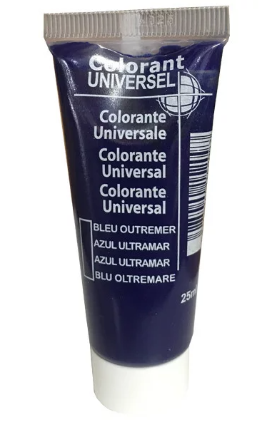 Colorant universel, tube de 25 ml, bleu outremer.