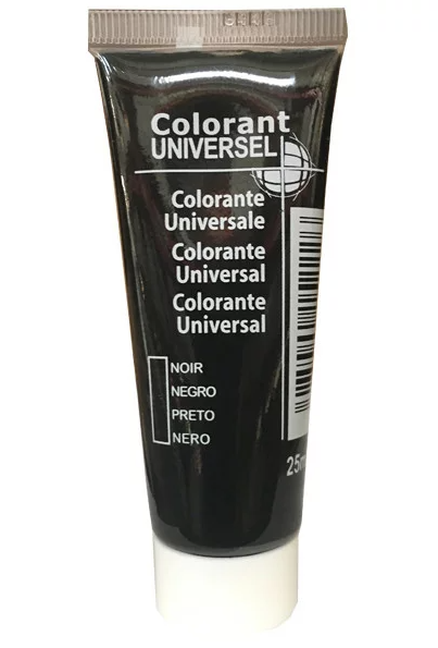 Colorant universel, tube de 25ml, noir.