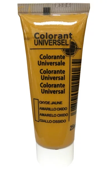 Colorante universal, tubo de 25 ml, óxido amarillo.
