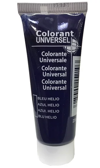 Colorant universel, tube de 25ml, bleu hélium.