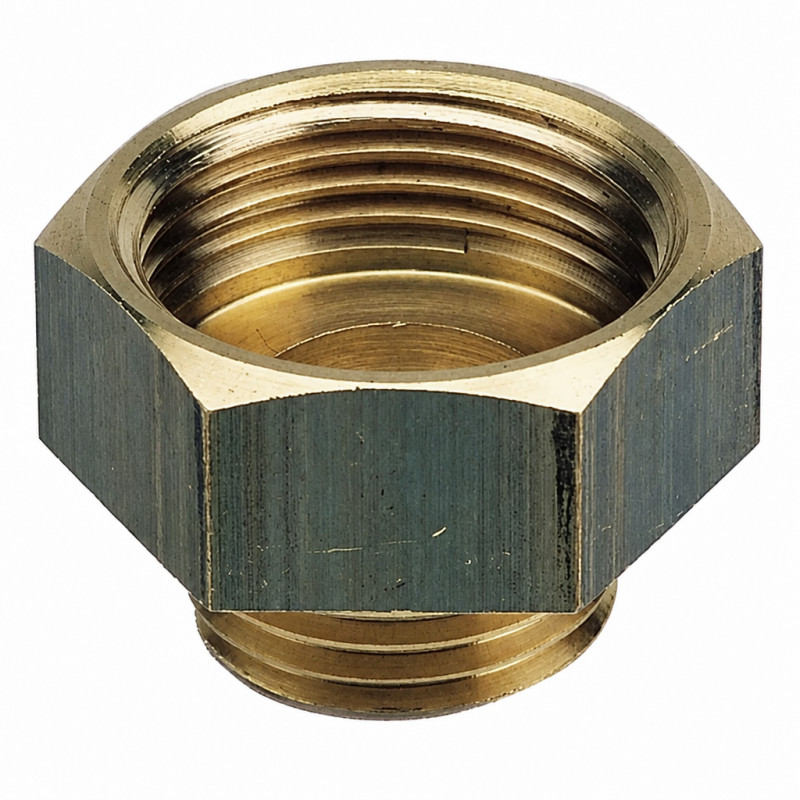 Gerdukte messing nippel vrouwelijk 17X23, mannelijk 15X21