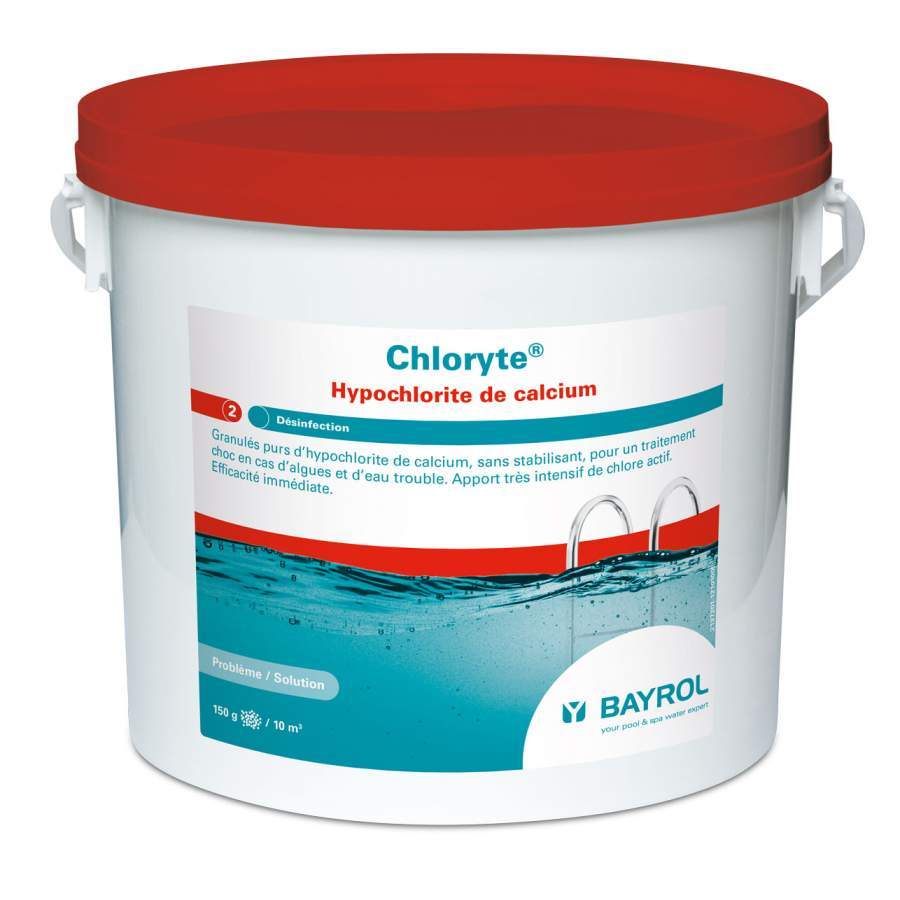 Chloryte, chlore non stabilisé pour traitement choc, 5kg.