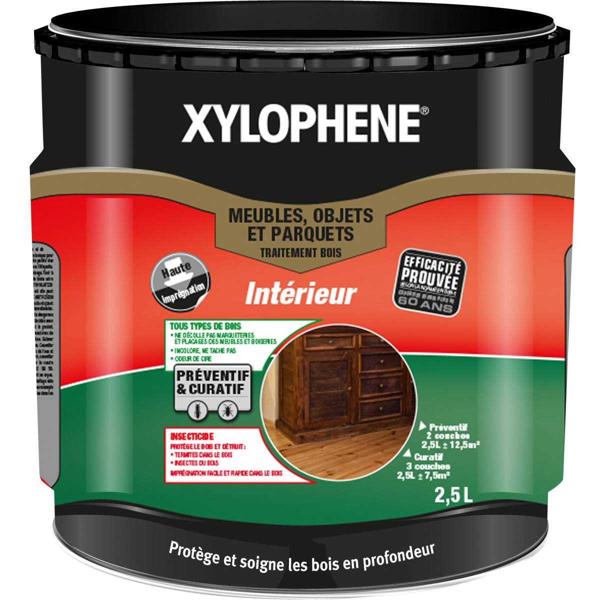 Xylophène bois meuble, efficacité garantie 25ans 500ml.