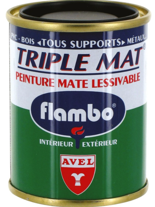 Triple mat peinture Flambo Glycéro 100ml noir.