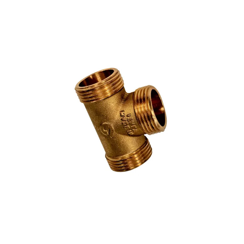 Mannelijk messing T-stuk 20X27, 3/4", 3/4" diameter