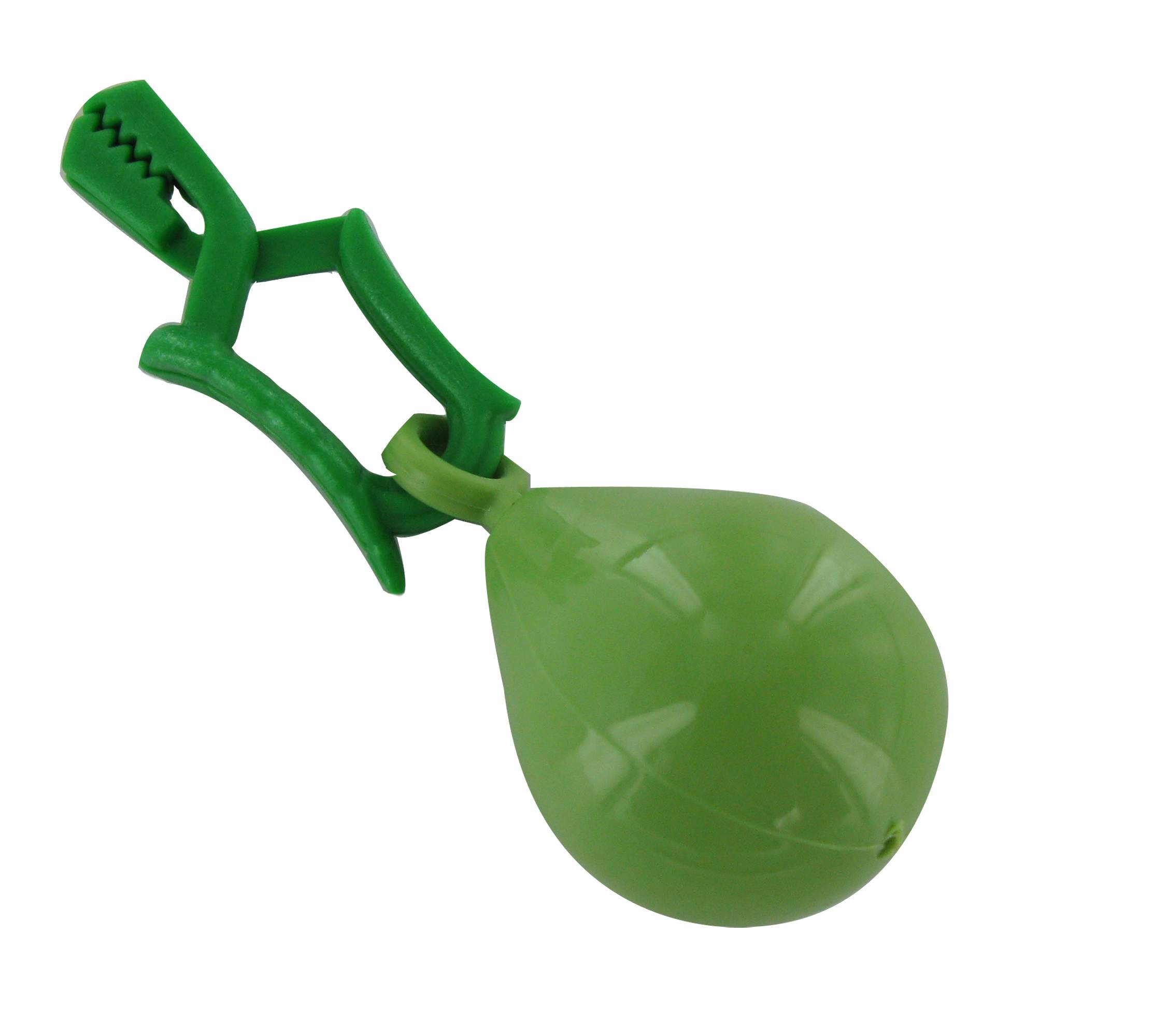 Pear tablecloth weight, H.75.5mm, D.26mm, green plastic, 2 pcs.