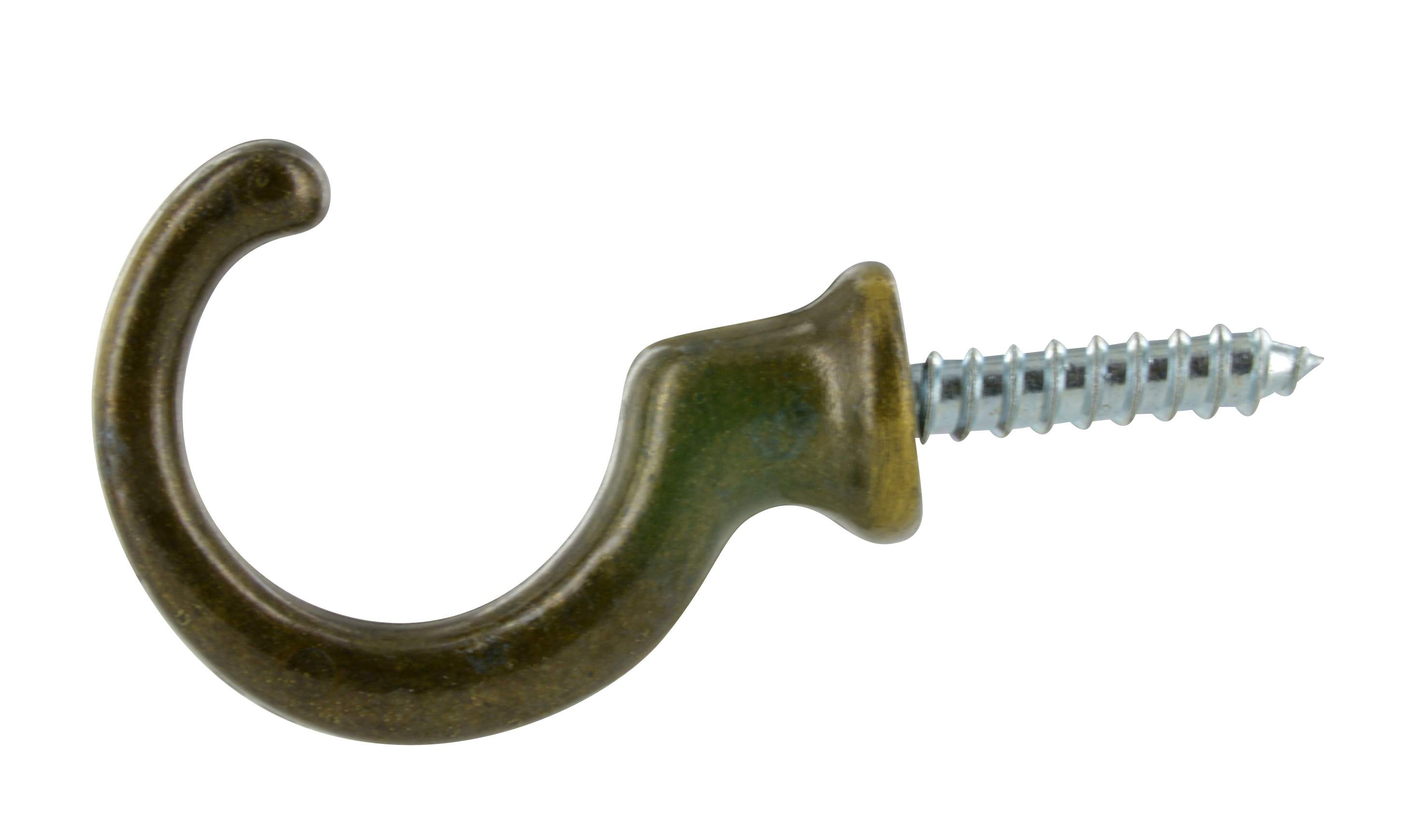 Gancio per tirante, bronzo zama, L.35mm, H.27mm, 2 pezzi con viti.