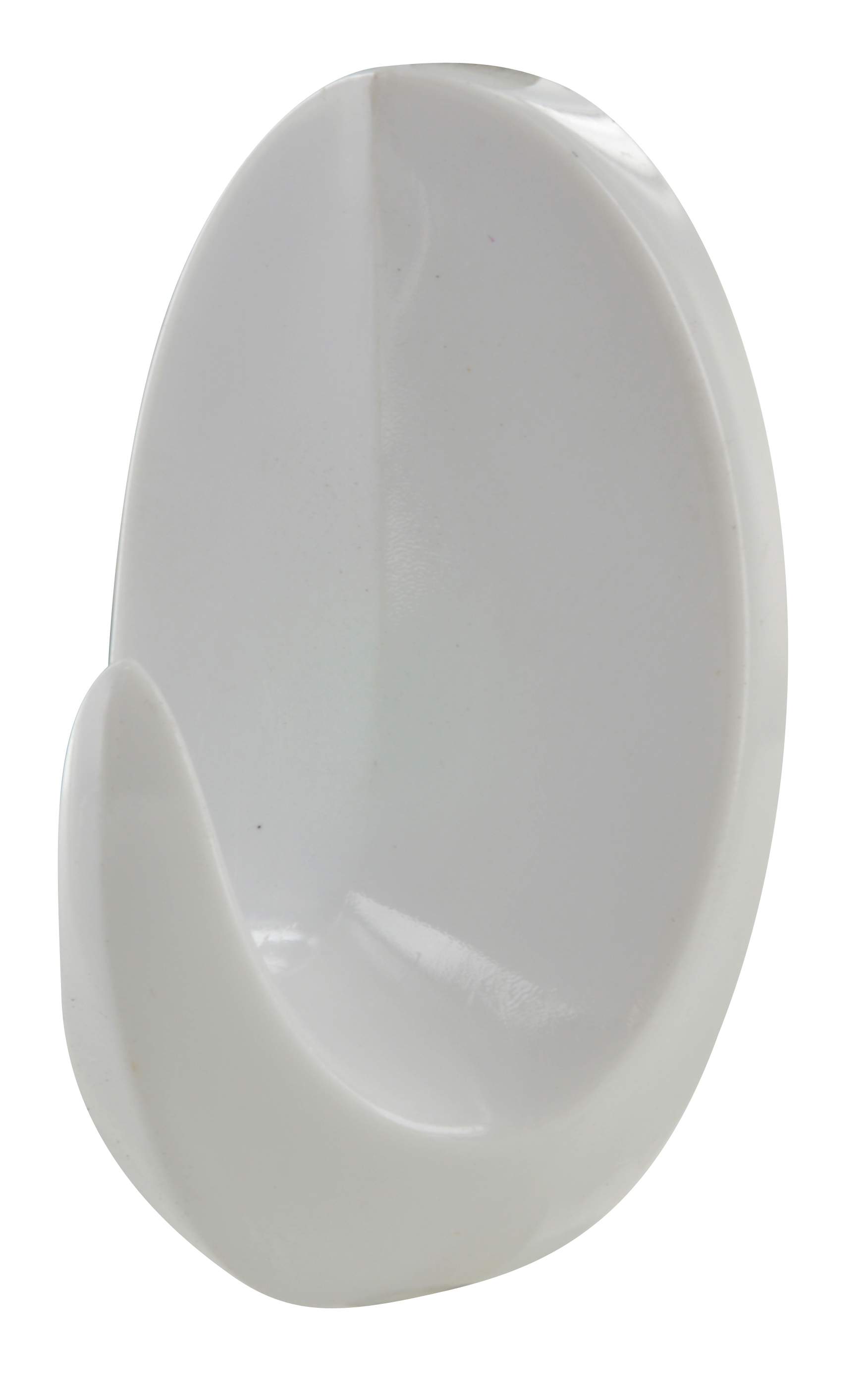 Gancio decorativo adesivo, goccia H.55mm, L.34mm, plastica bianca, 2 pezzi.