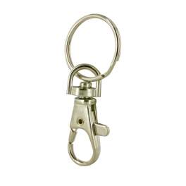 Mini pump carabiner with ring, nickel-plated steel, L.35mm, D.20mm, 2 pcs. - CIME - Référence fabricant : CQ.33276.2