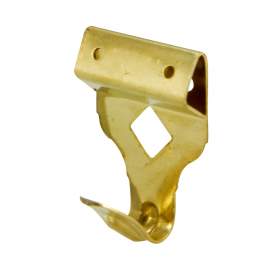 Panel hook N°3, brass-plated steel, H.31mm, L.20mm, 5 pieces with tip. - CIME - Référence fabricant : CQ.33043.5