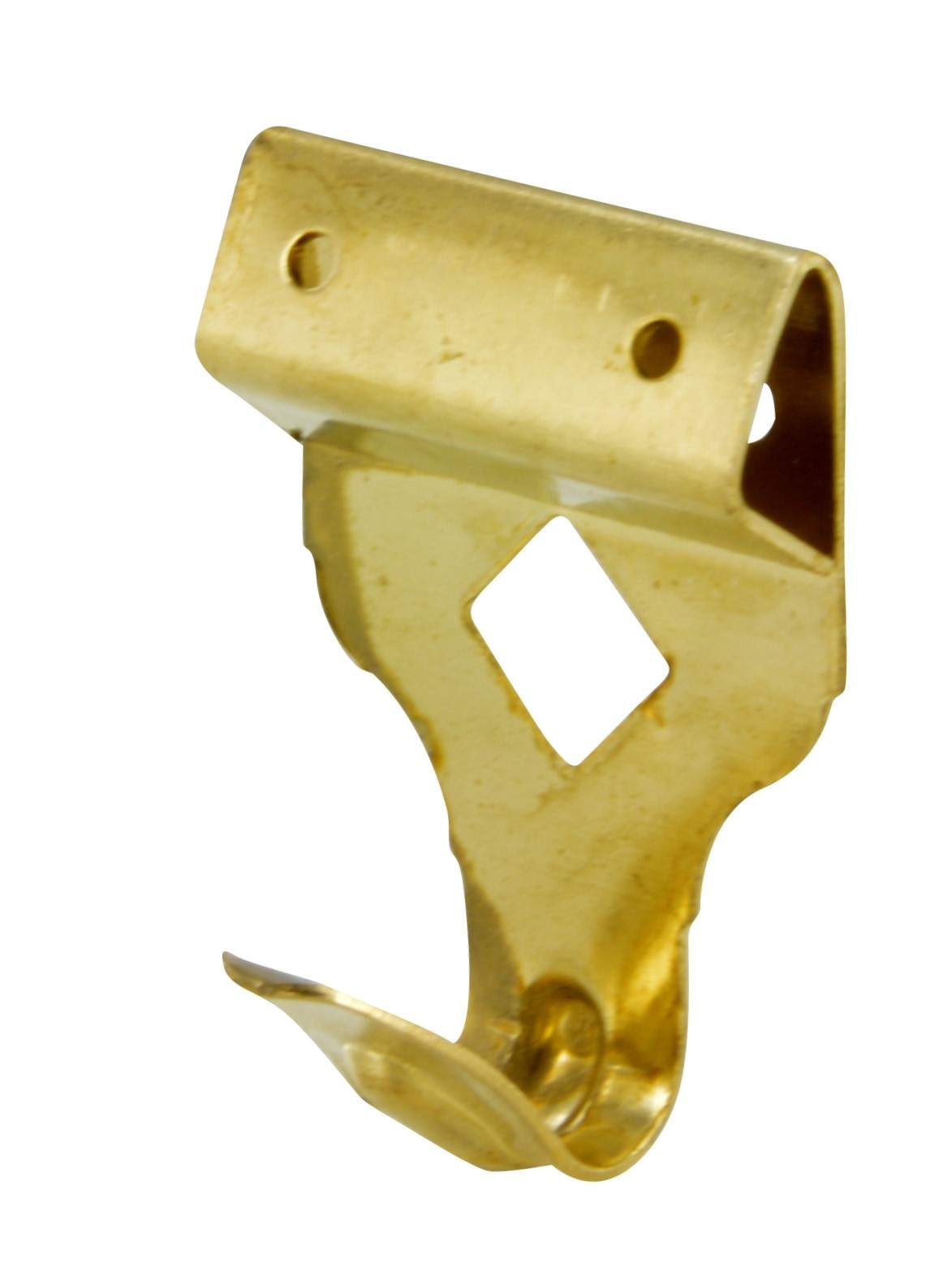 Panel hook N°3, brass-plated steel, H.31mm, L.20mm, 5 pieces with tip.