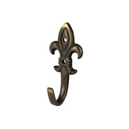Decorative lily hook, H.50mm, W.22mm, bronze brass, 2 pcs. - CIME - Référence fabricant : CQ.33262.2