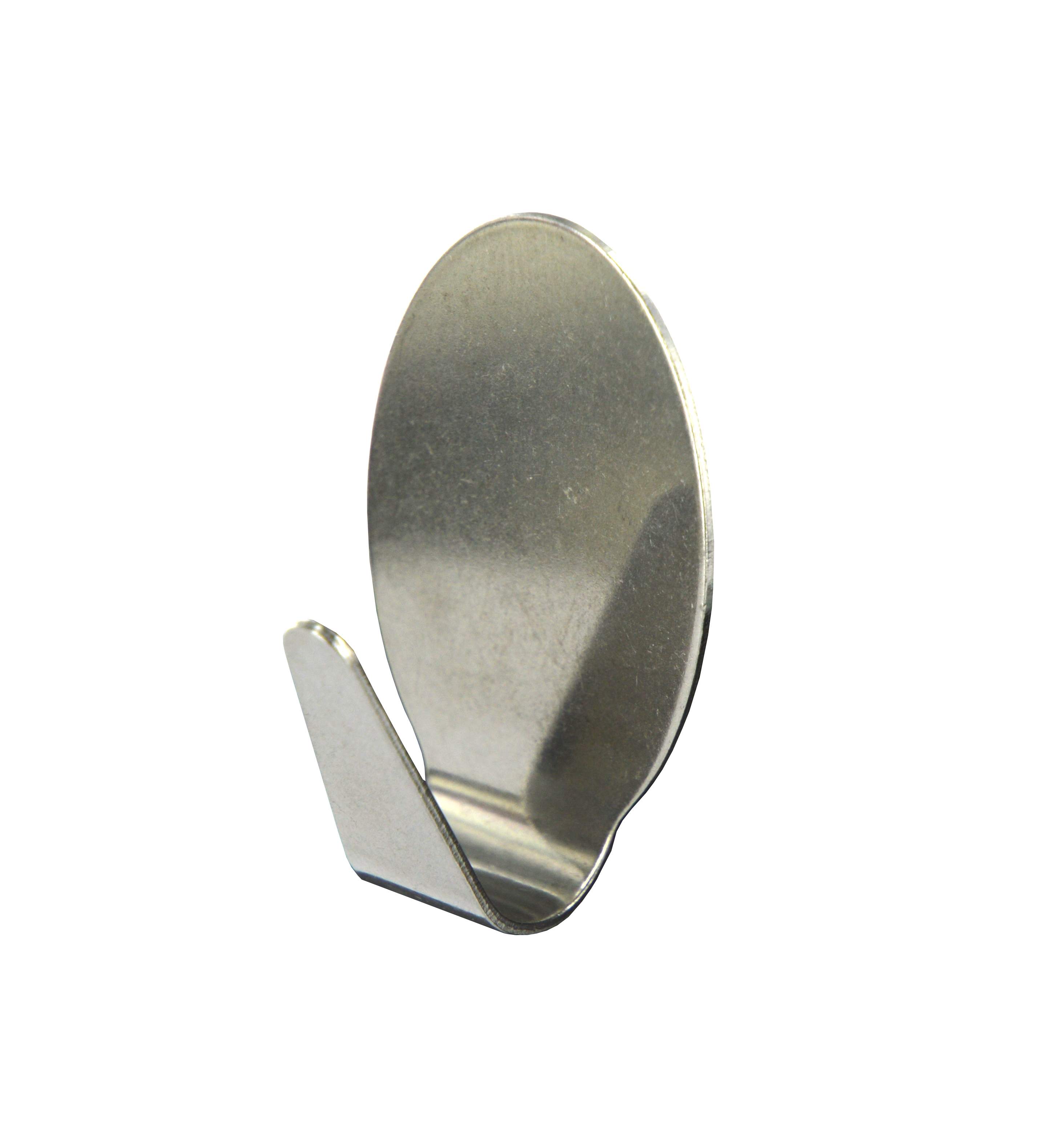 Gancio decorativo ovale adesivo, H.40 mm, L.27 mm, acciaio inox, 1 pezzo.