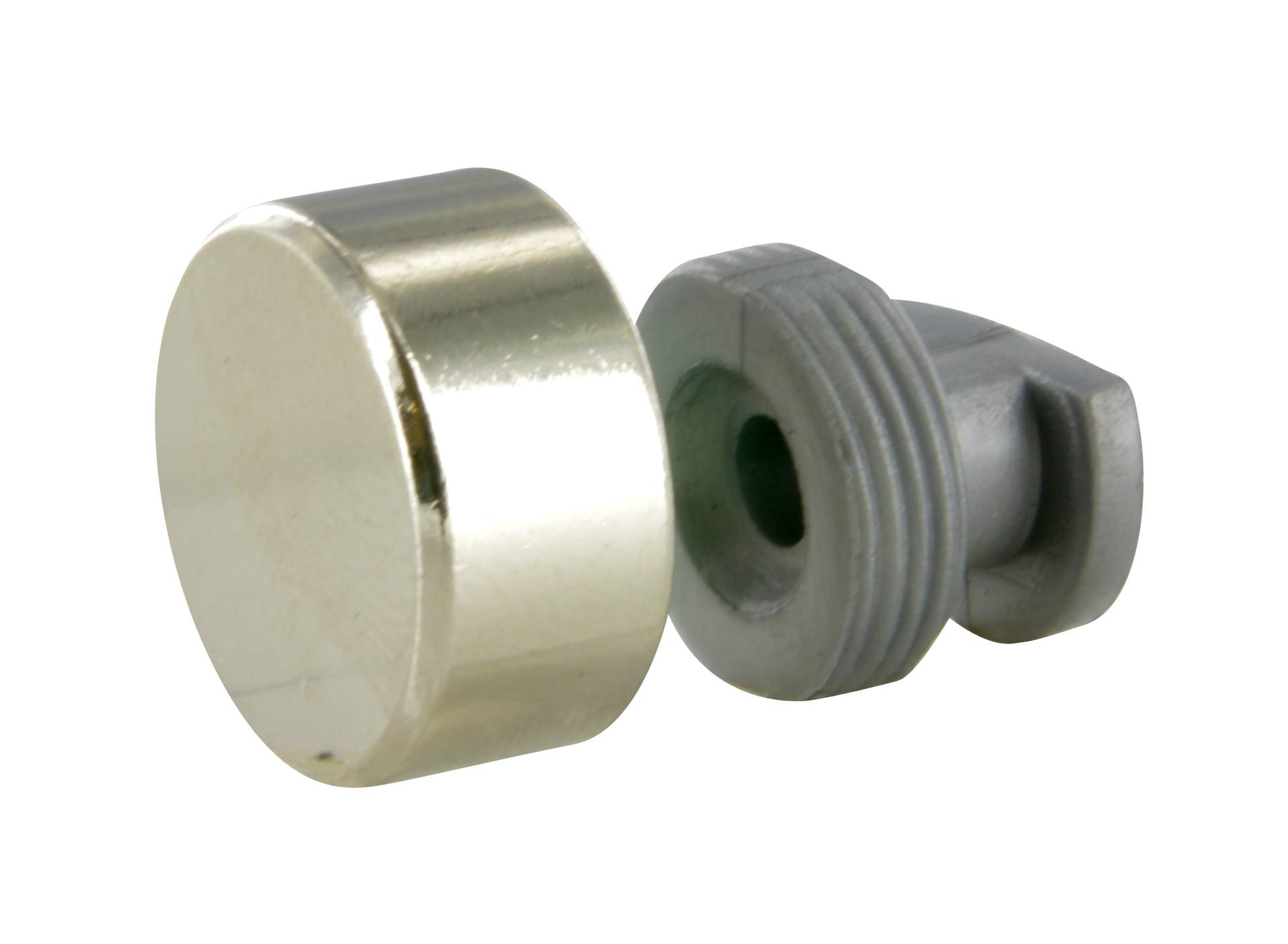 Chamfered glass bracket, D.18mm, for 6mm thick glass, nickel-plated brass, 4 pcs.