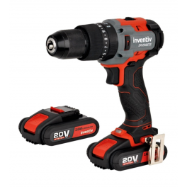 20V, 60 NM hammer drill and screwdriver, case with 2 2Ah batteries and charger - INVENTIV - Référence fabricant : 739219